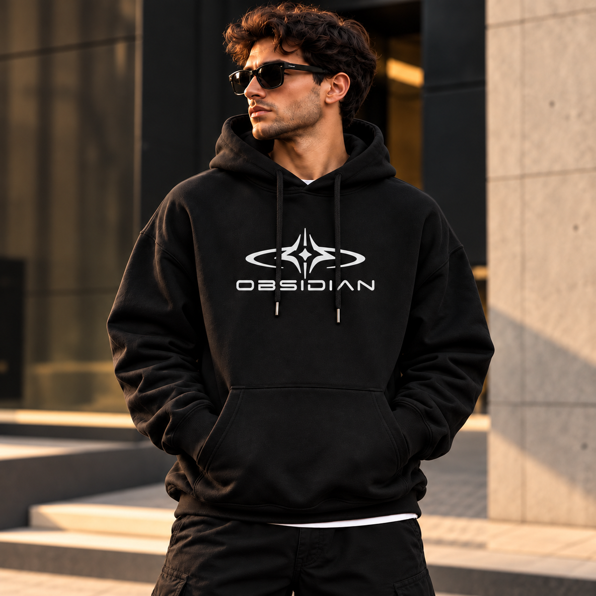 هودي ILEERA Obsidian بقصة Relaxed Fit - دليل تنسيق الهودي الرجالي