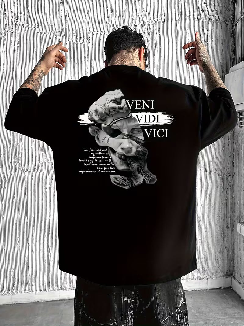 ILEERA® Premium Cotton Oversized Veni Vidi Tee