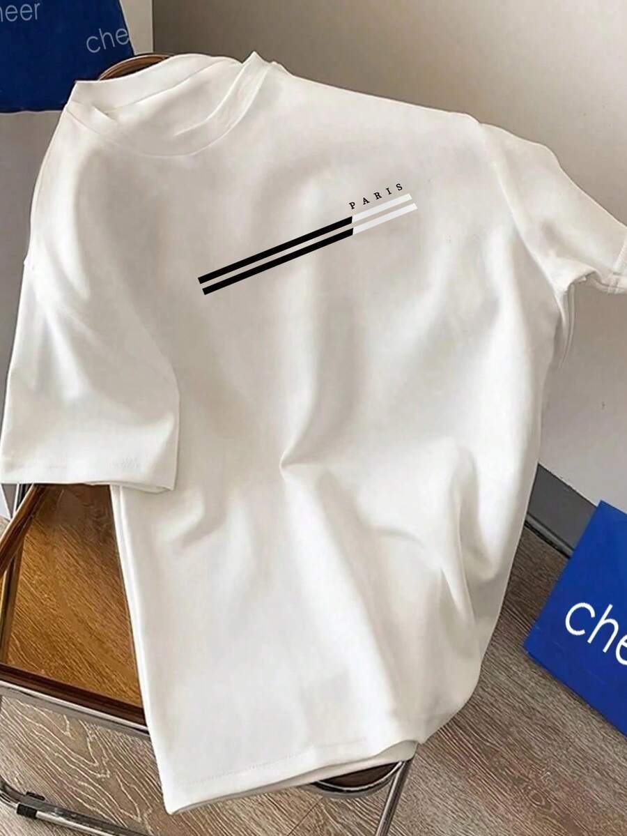 ILEERA® Premium Cotton Oversized Paris Graphic Casual T-Shirt