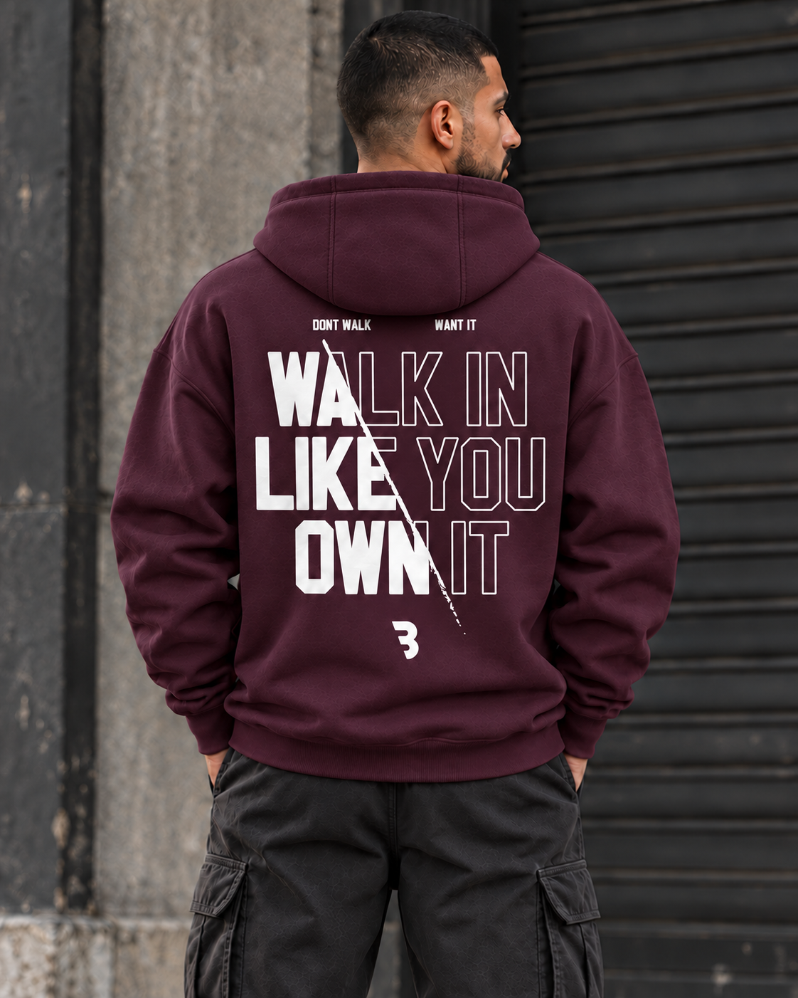 ILEERA® Premium Cotton Own It Front & Back Print Hoodie