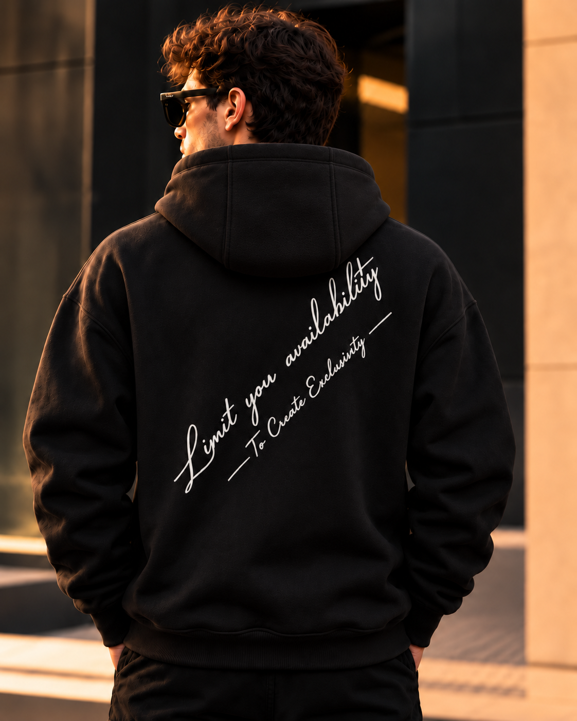 ILEERA® Premium Cotton Exclusivity Script Front & Back Print Hoodie