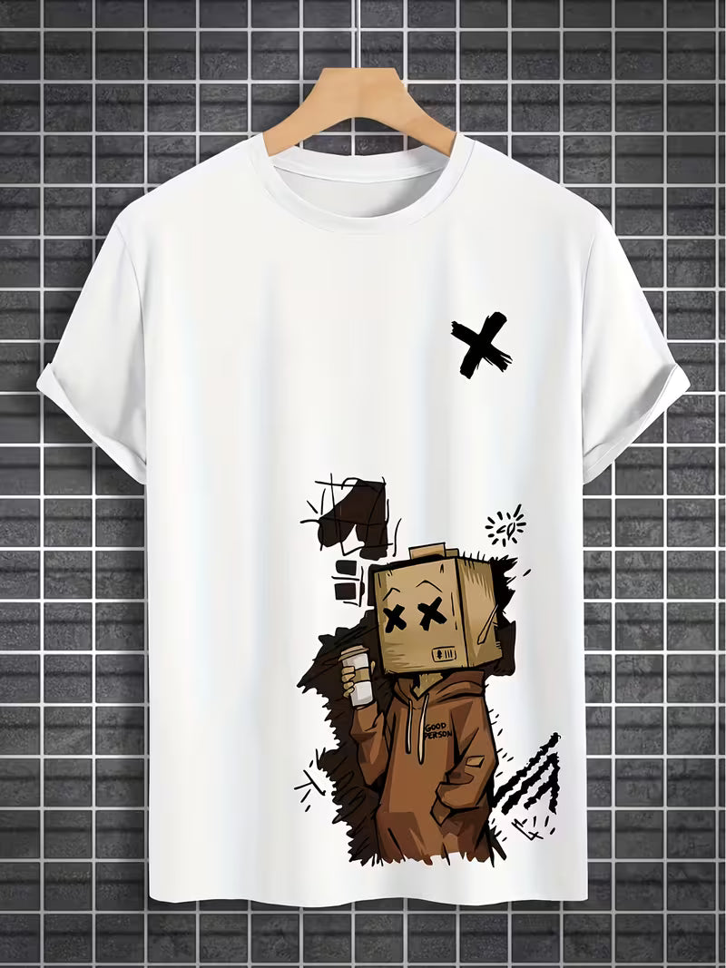 ILEERA® Premium Cotton Oversized Urban Sketch T-Shirt