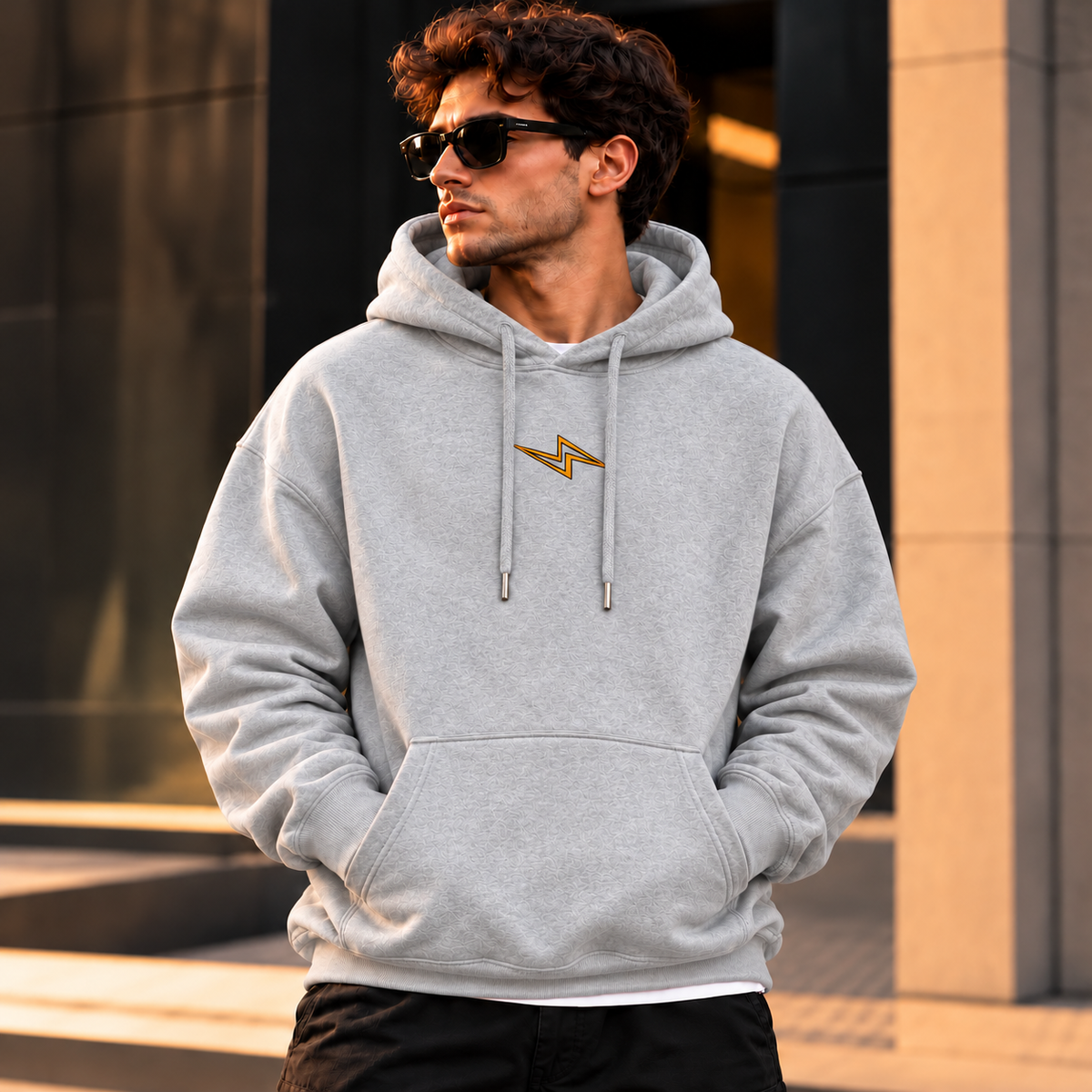 ILEERA® Premium Cotton Freedom Lightning Front & Back Print Hoodie