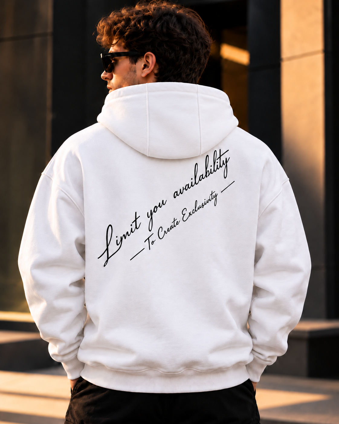 ILEERA® Premium Cotton Exclusivity Script Front & Back Print Hoodie