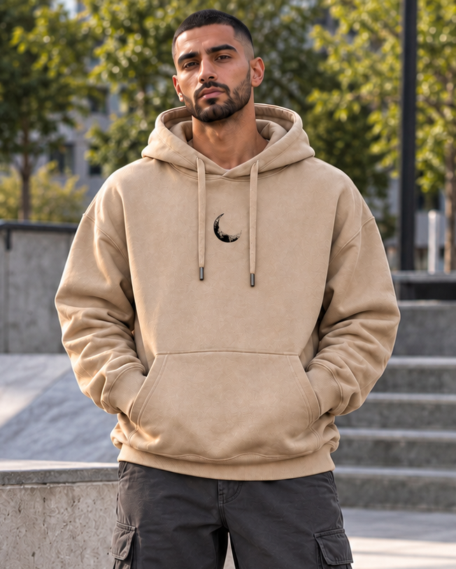 ILEERA® Premium Cotton Moon Explorer Front & Back Print Hoodie
