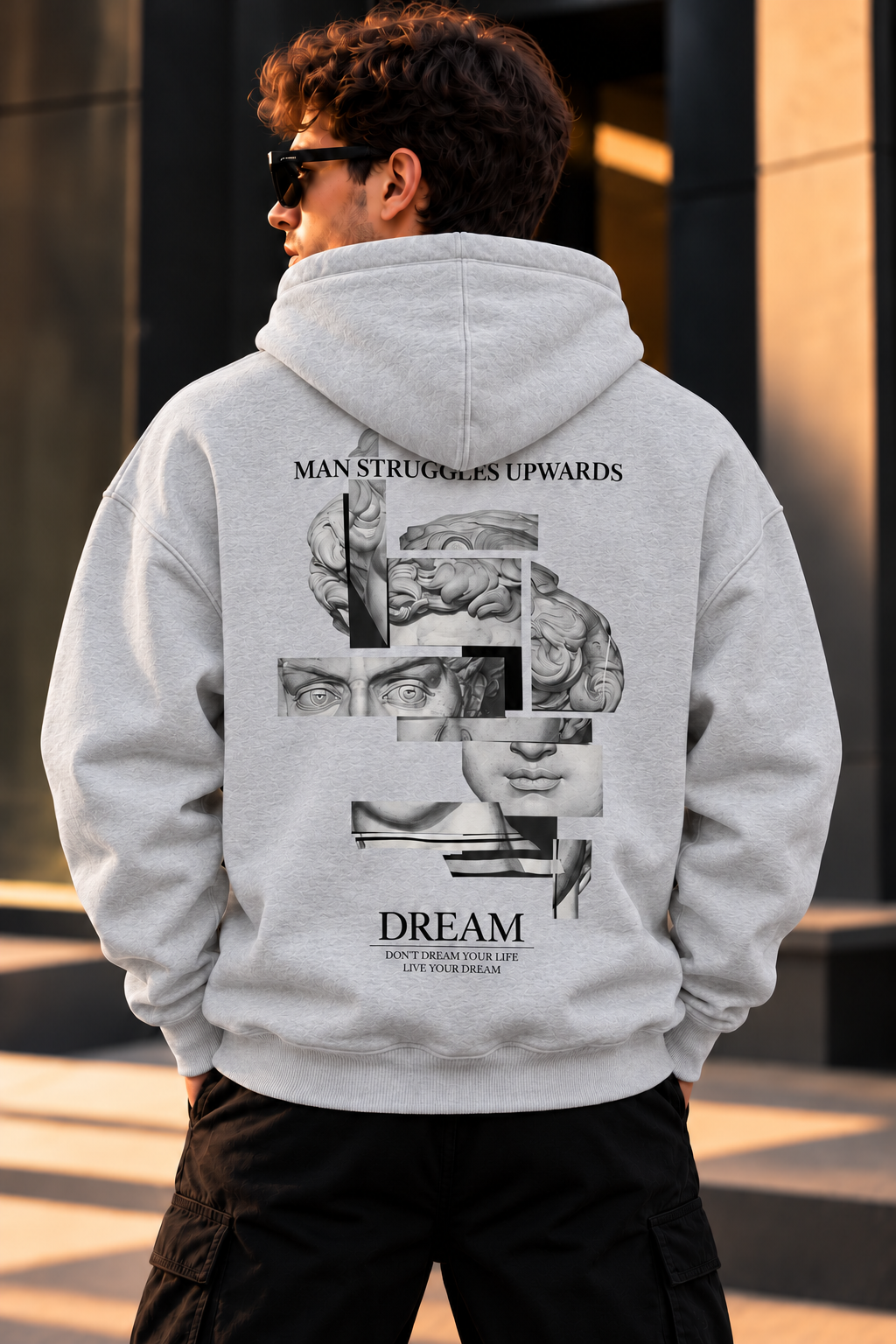 ILEERA® Premium Cotton Dream Sculpture Back Print Hoodie