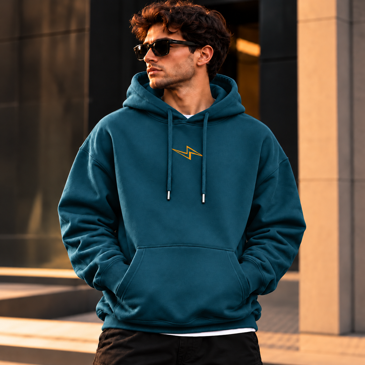ILEERA® Premium Cotton Freedom Lightning Front & Back Print Hoodie