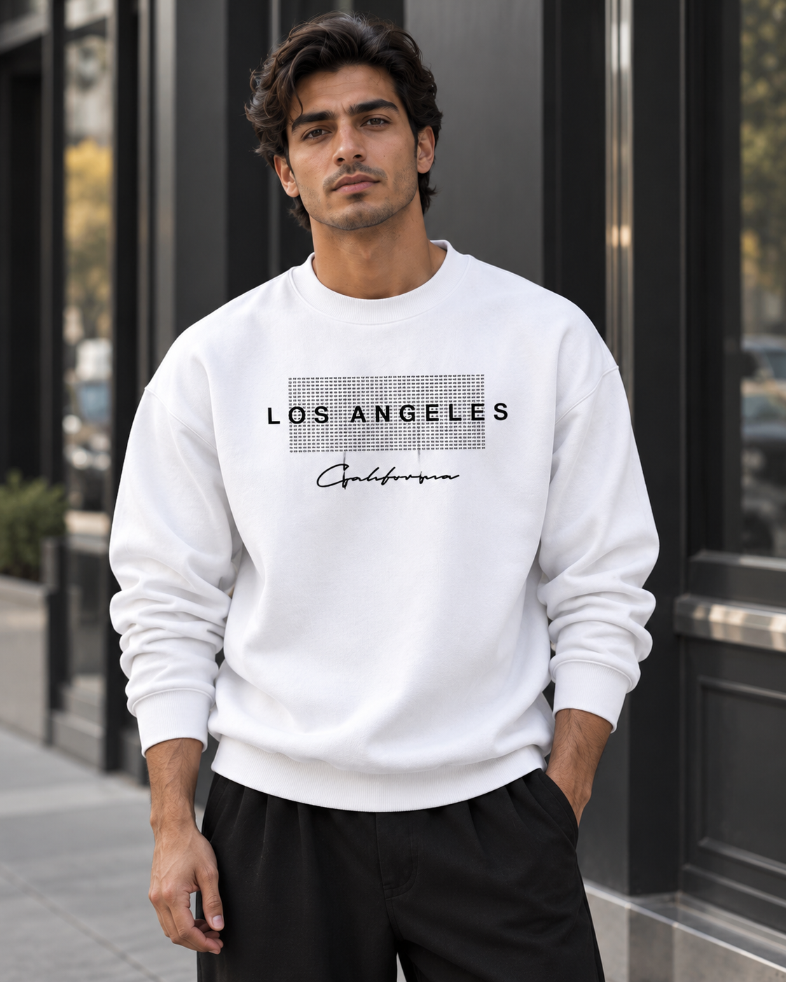 ILEERA® Premium Cotton Los Angeles California Graphic Crewneck Sweatshirt