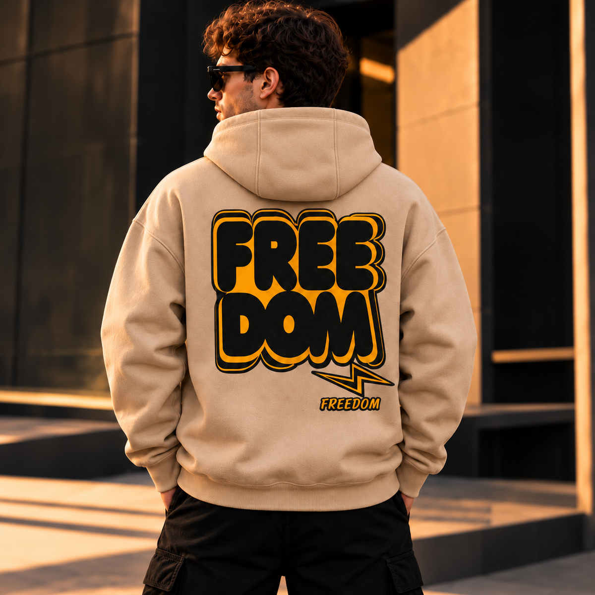 ILEERA® Premium Cotton Freedom Lightning Front & Back Print Hoodie