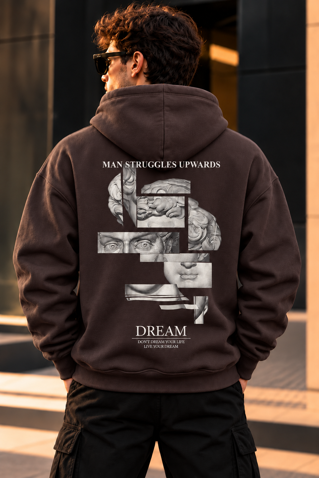 ILEERA® Premium Cotton Dream Sculpture Back Print Hoodie