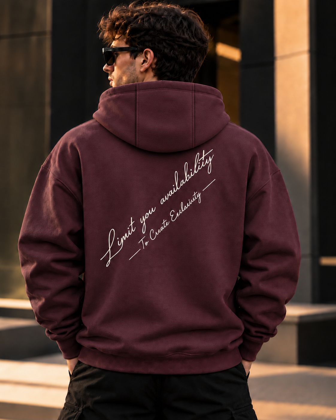 ILEERA® Premium Cotton Exclusivity Script Front & Back Print Hoodie