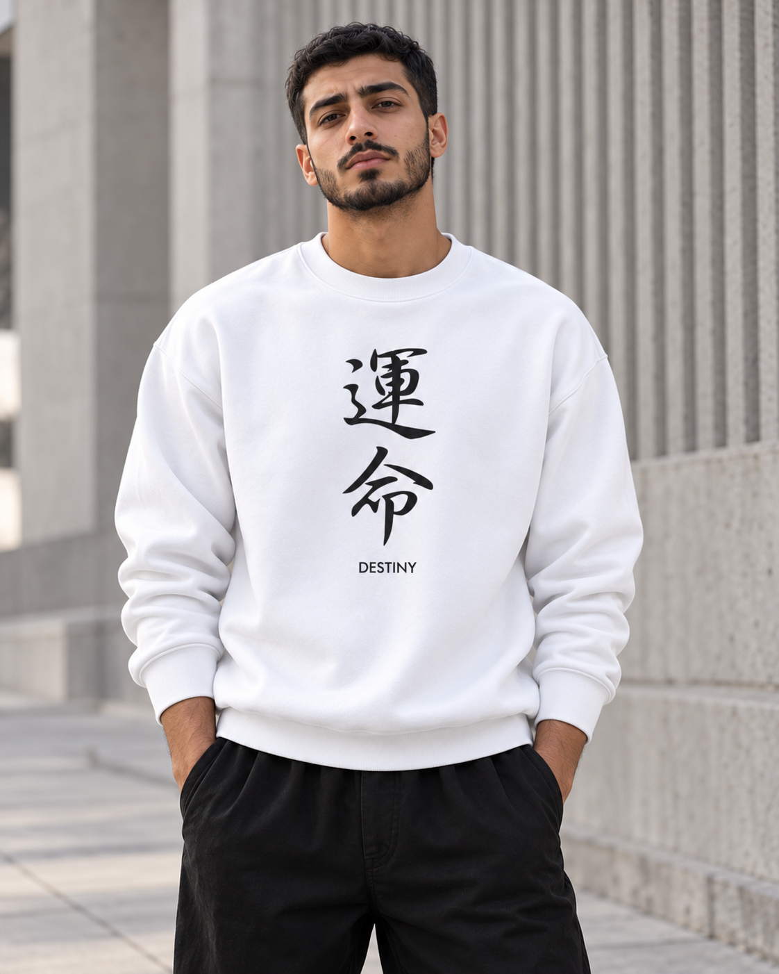 ILEERA® Premium Cotton Destiny Calligraphy Crewneck Sweatshirt