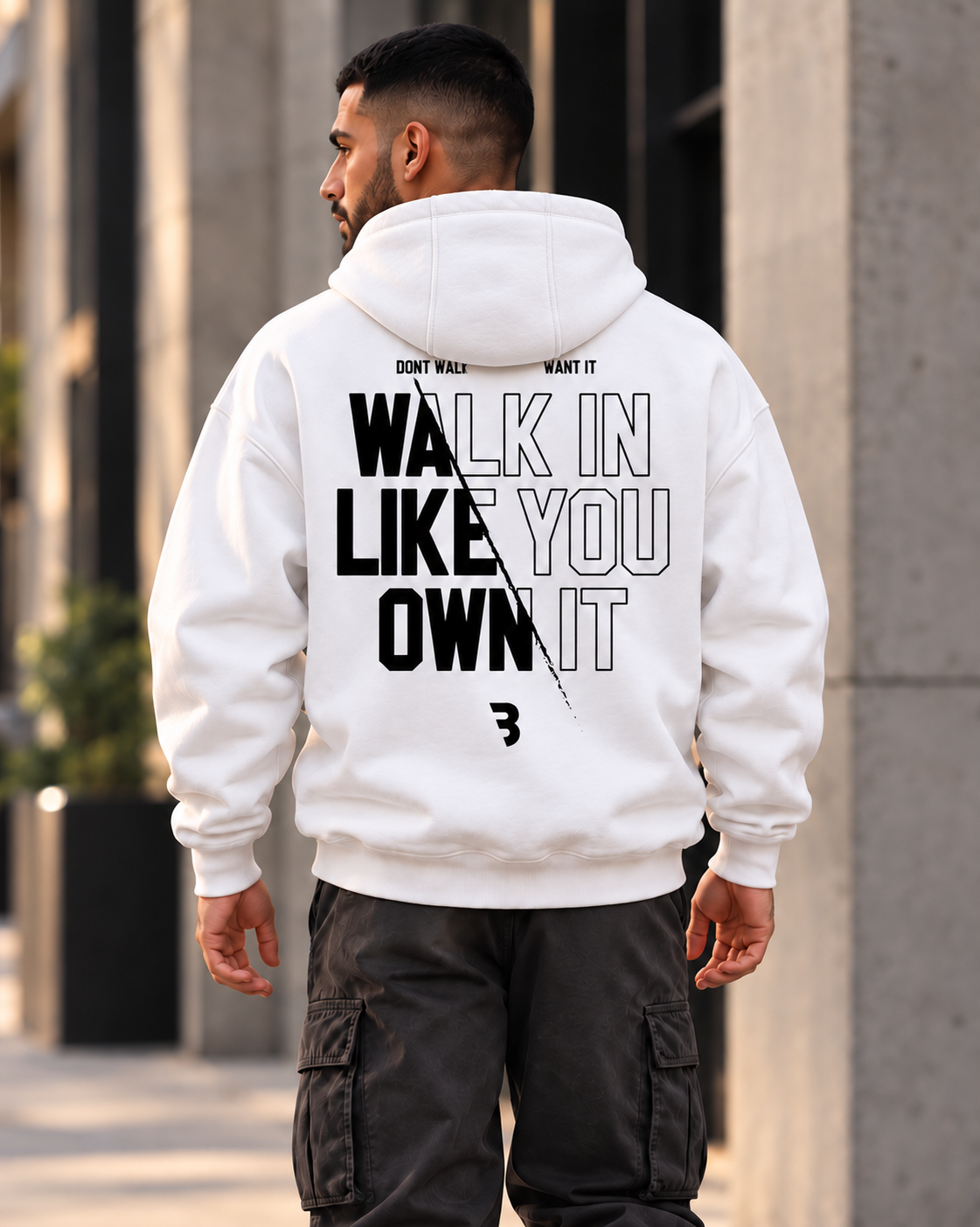 ILEERA® Premium Cotton Own It Front & Back Print Hoodie