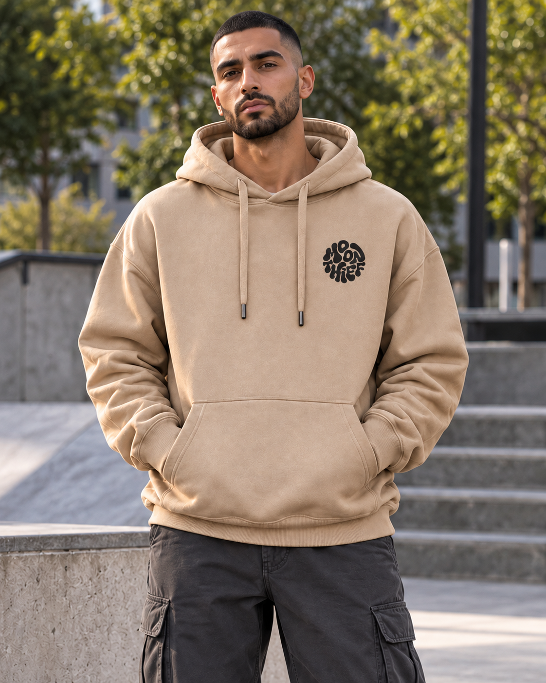 ILEERA® Premium Cotton Moon Thief Front & Back Print Hoodie