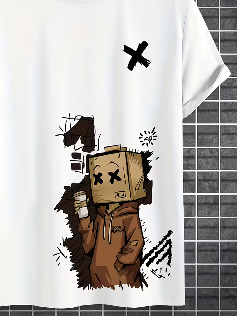 ILEERA® Premium Cotton Oversized Urban Sketch T-Shirt