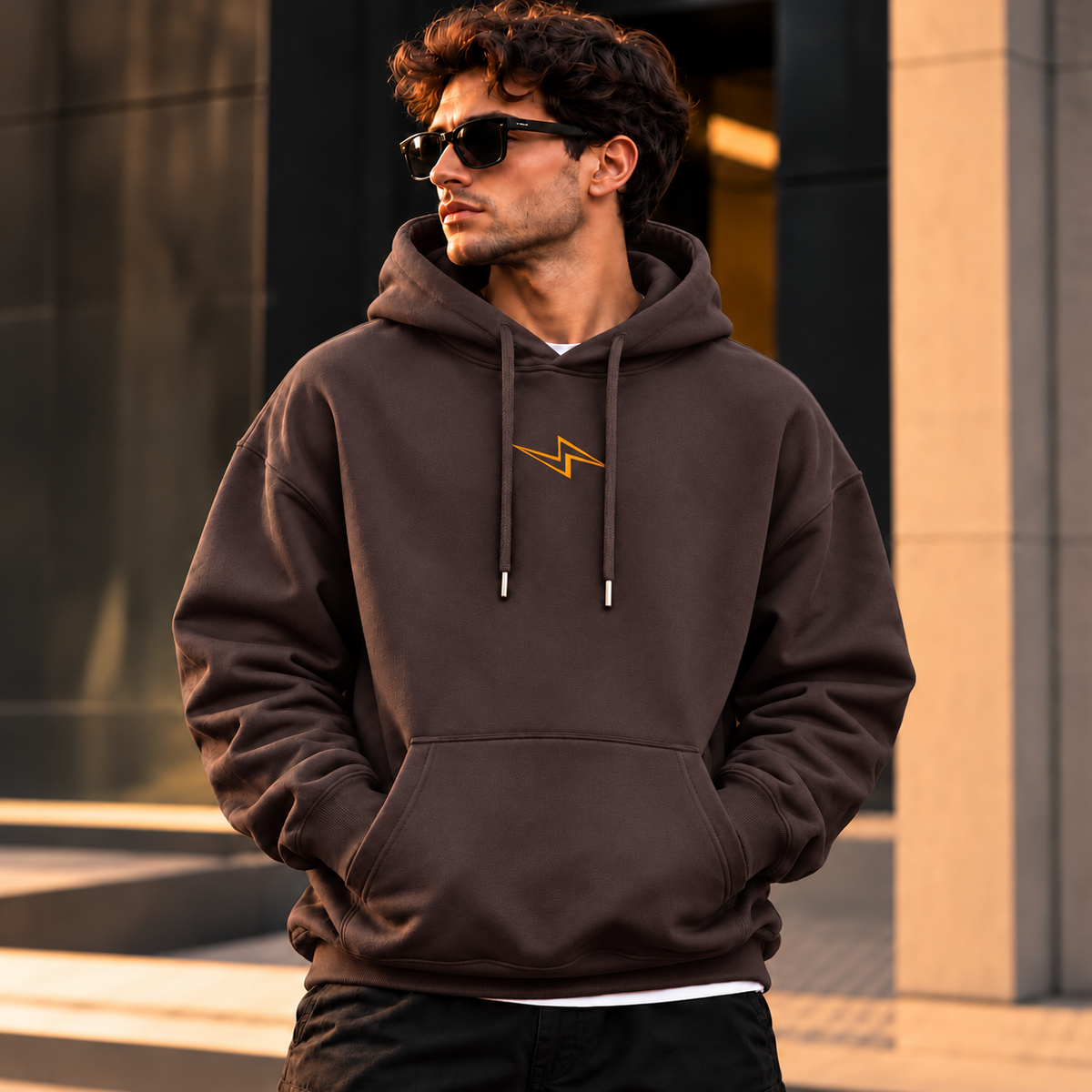 ILEERA® Premium Cotton Freedom Lightning Front & Back Print Hoodie