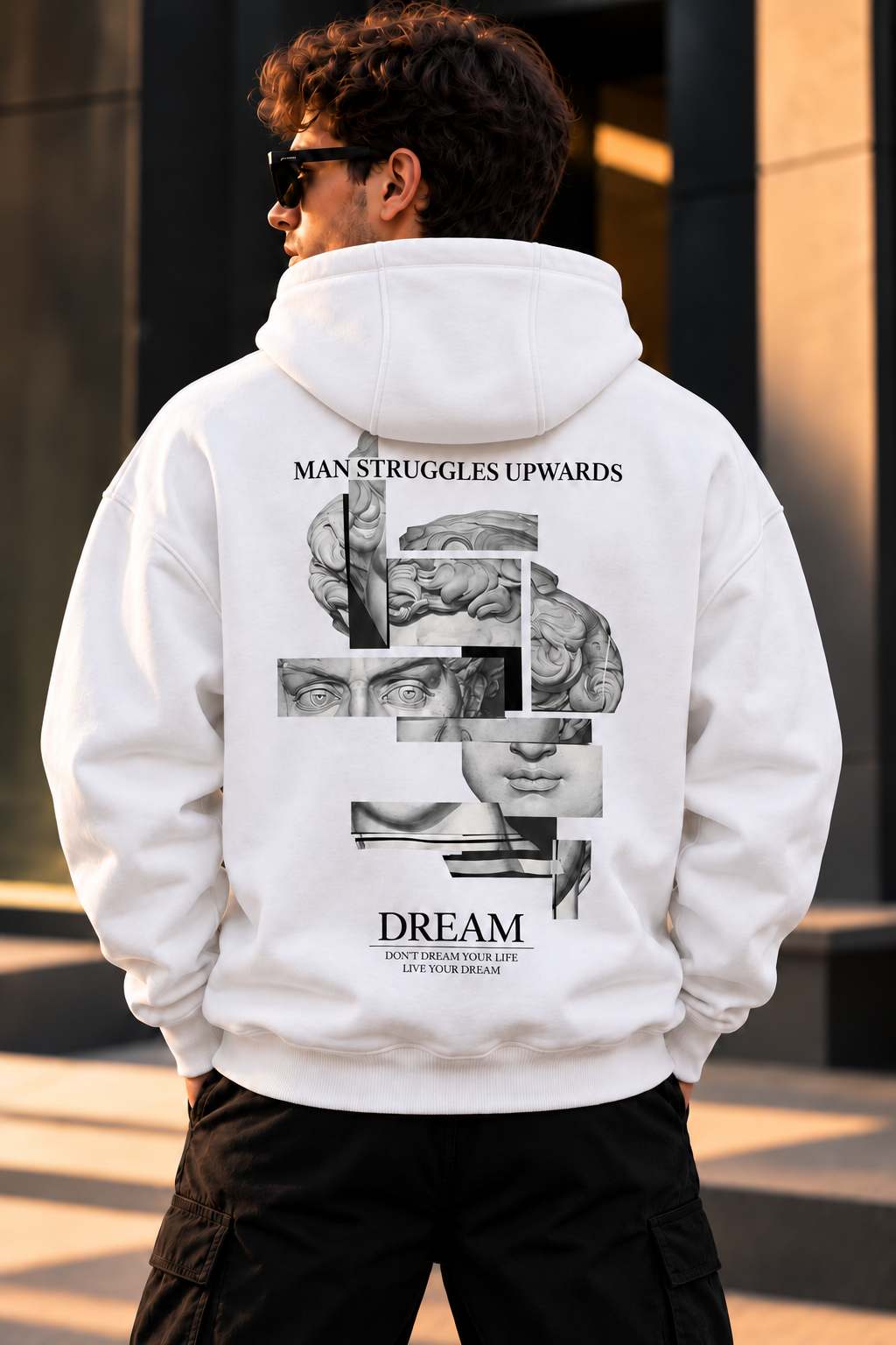 ILEERA® Premium Cotton Dream Sculpture Back Print Hoodie
