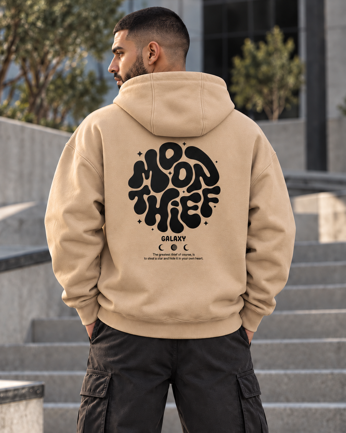 ILEERA® Premium Cotton Moon Thief Front & Back Print Hoodie