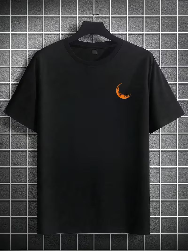 ILEERA® Premium Cotton Oversized Moon Graphic T-Shirt