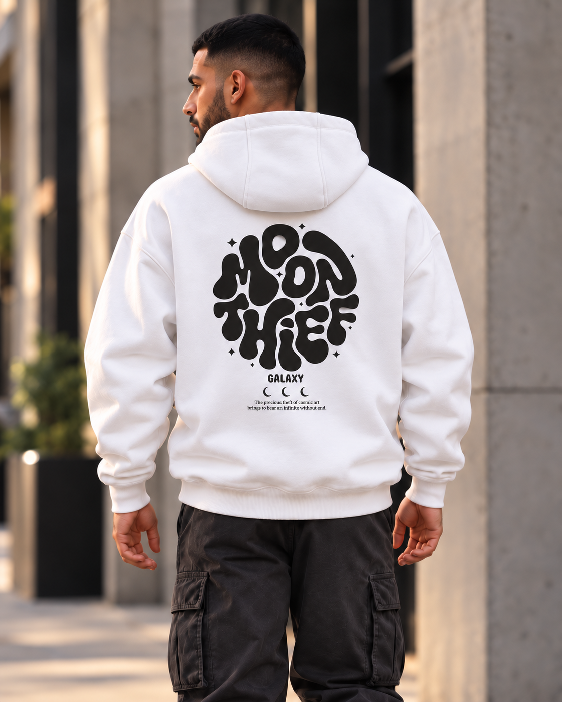 ILEERA® Premium Cotton Moon Thief Front & Back Print Hoodie