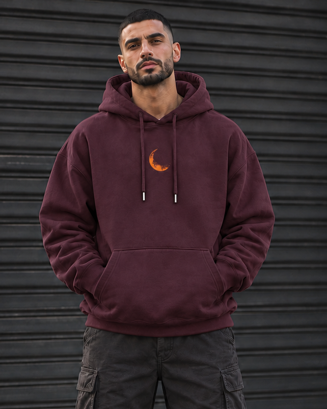 ILEERA® Premium Cotton Moon Explorer Front & Back Print Hoodie