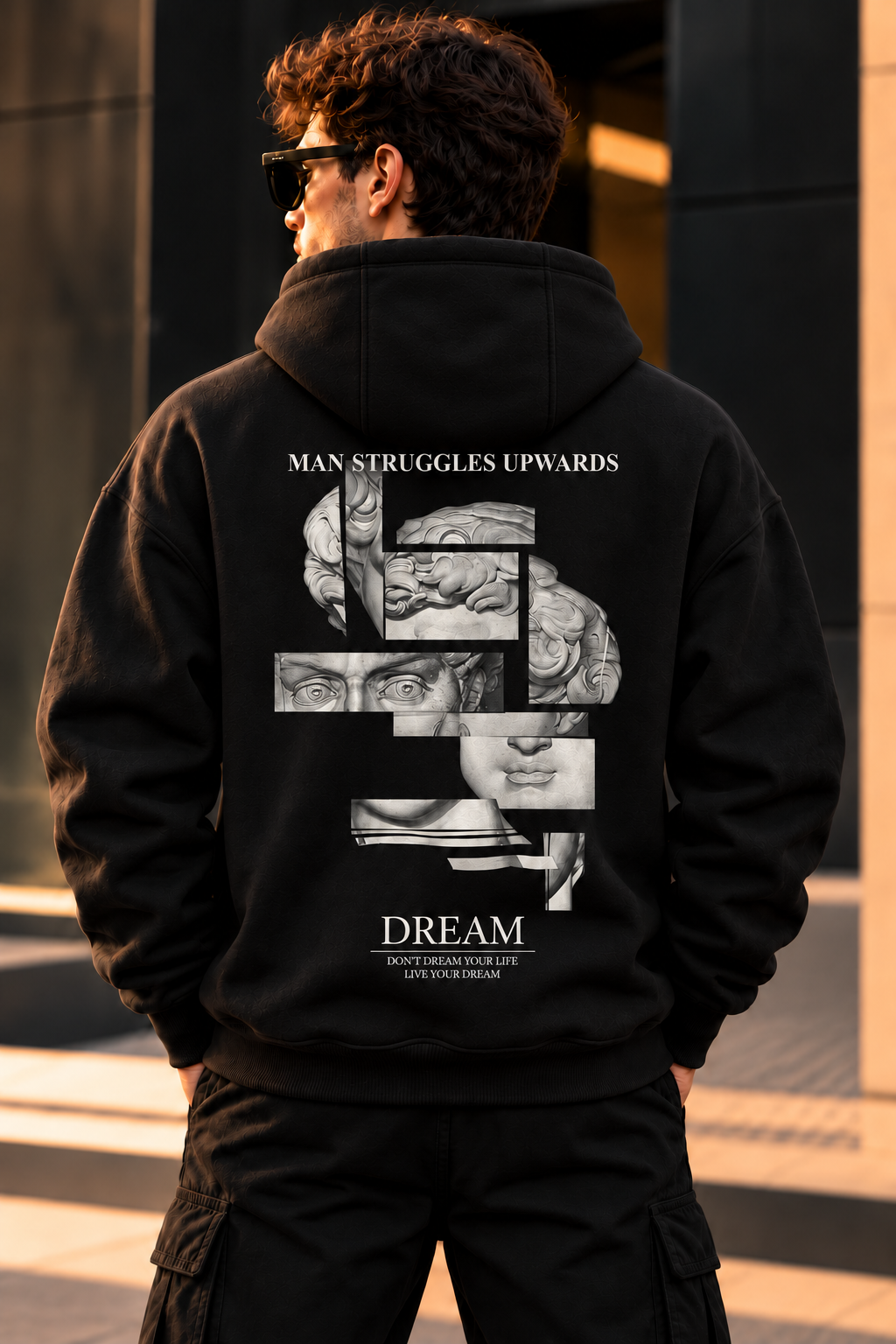 ILEERA® Premium Cotton Dream Sculpture Back Print Hoodie