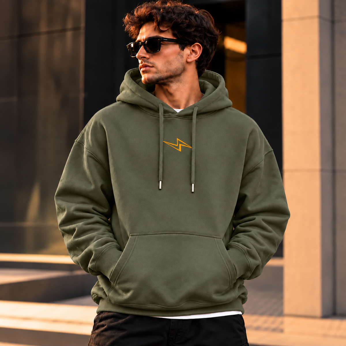ILEERA® Premium Cotton Freedom Lightning Front & Back Print Hoodie