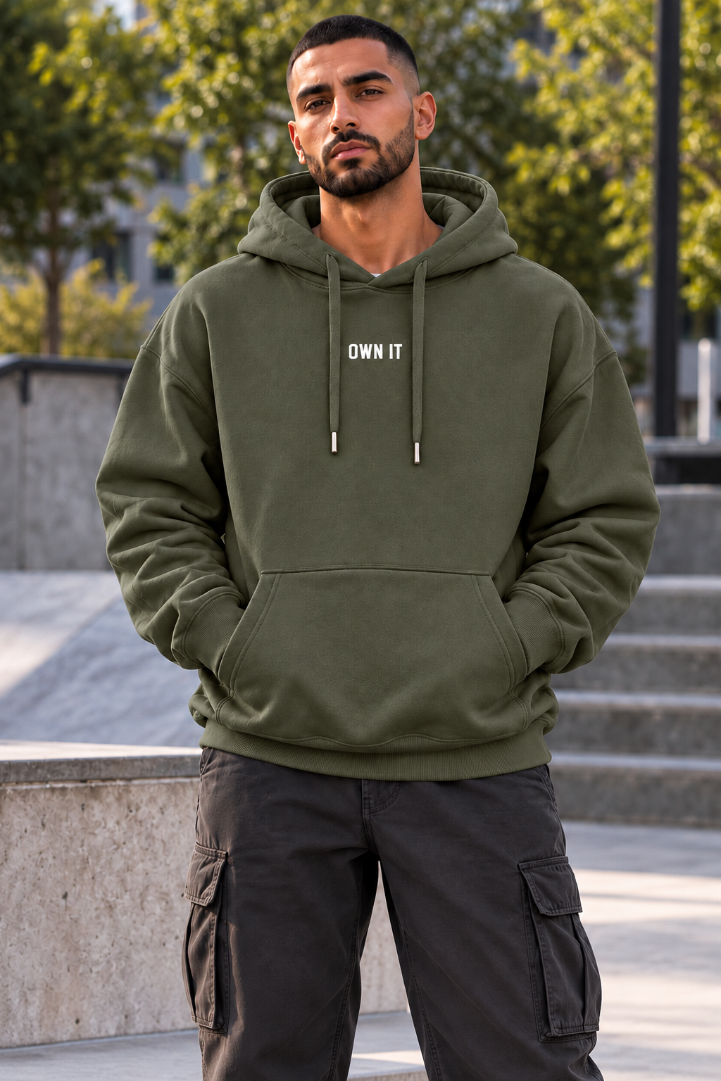 ILEERA® Premium Cotton Own It Front & Back Print Hoodie