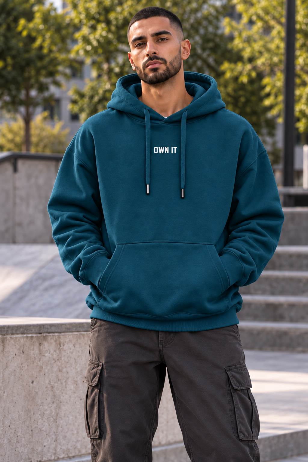 ILEERA® Premium Cotton Own It Front & Back Print Hoodie