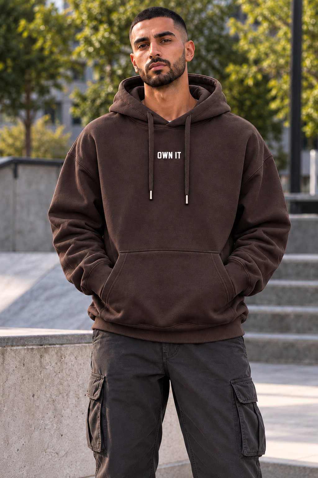 ILEERA® Premium Cotton Own It Front & Back Print Hoodie