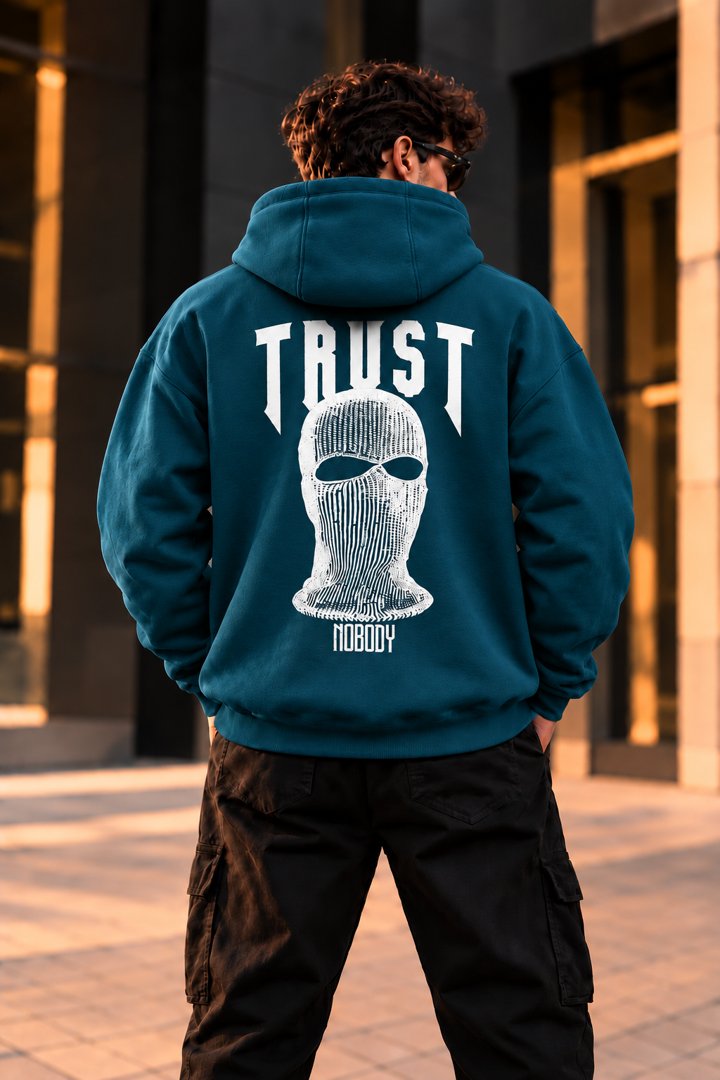 ILEERA® Premium Cotton Trust Nobody Back Print Hoodie