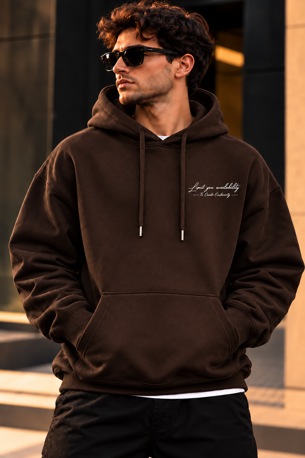 ILEERA® Premium Cotton Exclusivity Script Front & Back Print Hoodie