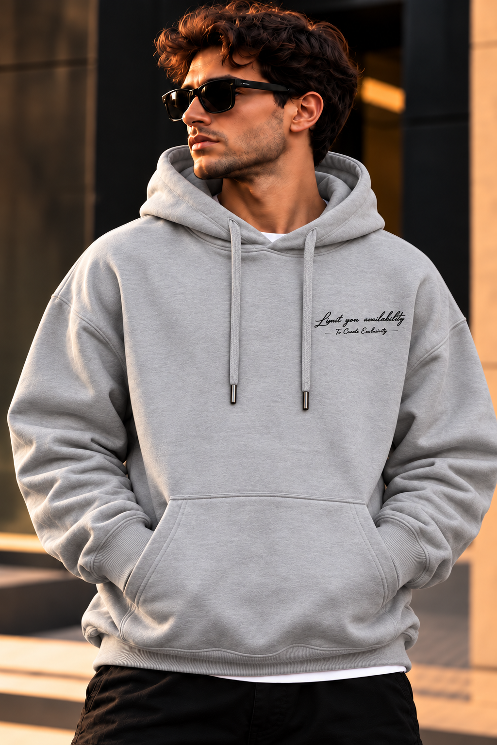 ILEERA® Premium Cotton Exclusivity Script Front & Back Print Hoodie