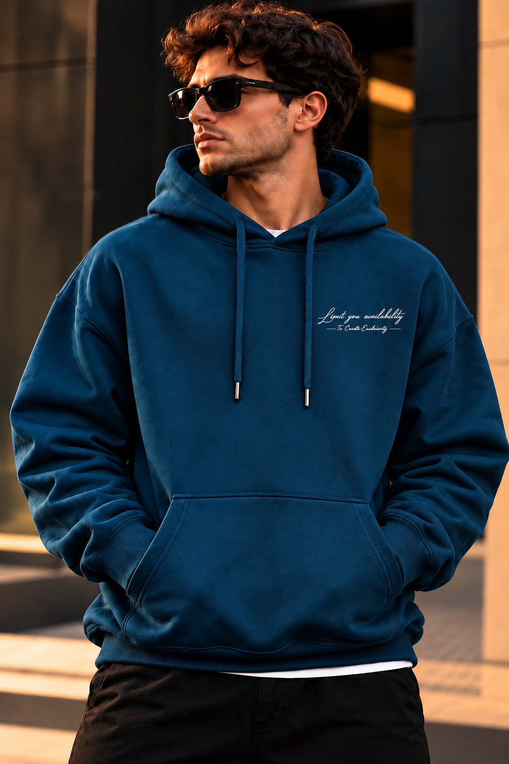 ILEERA® Premium Cotton Exclusivity Script Front & Back Print Hoodie