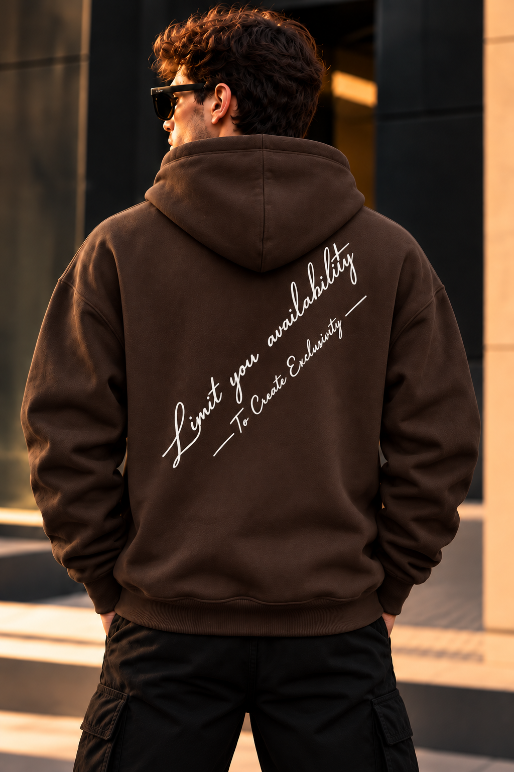 ILEERA® Premium Cotton Exclusivity Script Front & Back Print Hoodie