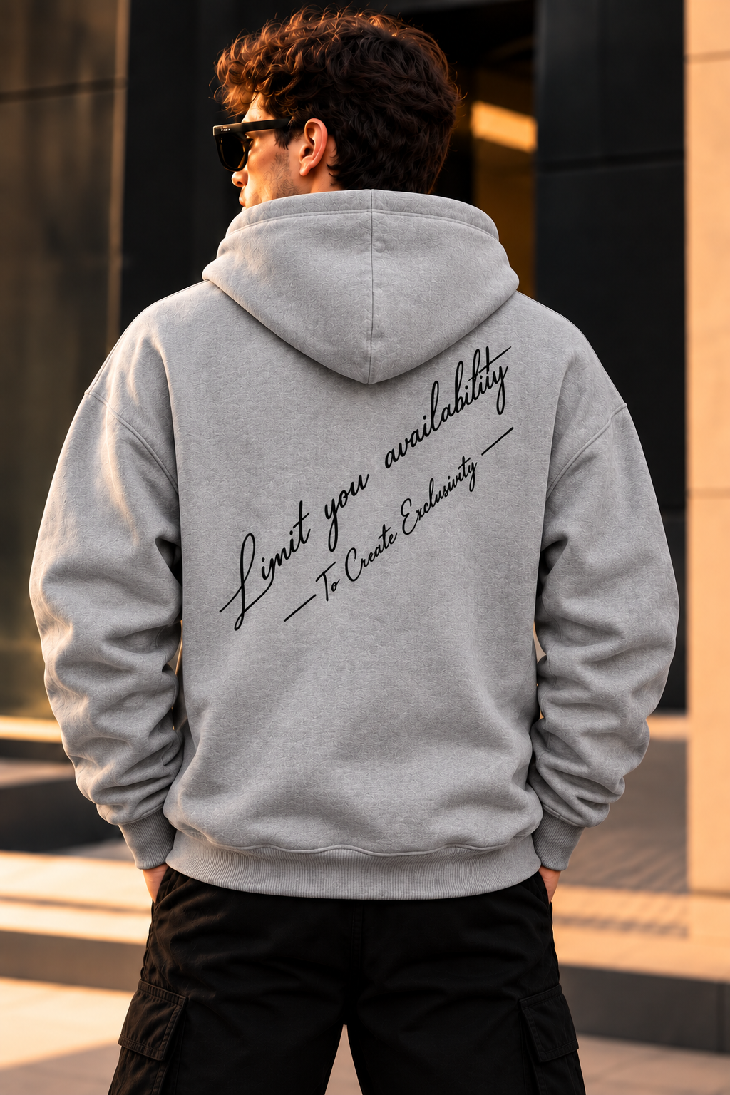 ILEERA® Premium Cotton Exclusivity Script Front & Back Print Hoodie