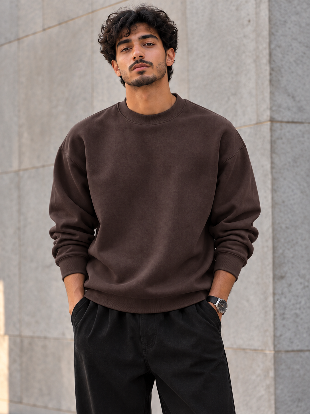 ILEERA® Premium Cotton Oversized Essential Crewneck Sweatshirt