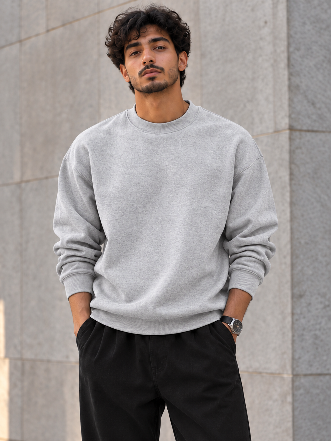 ILEERA® Premium Cotton Oversized Essential Crewneck Sweatshirt