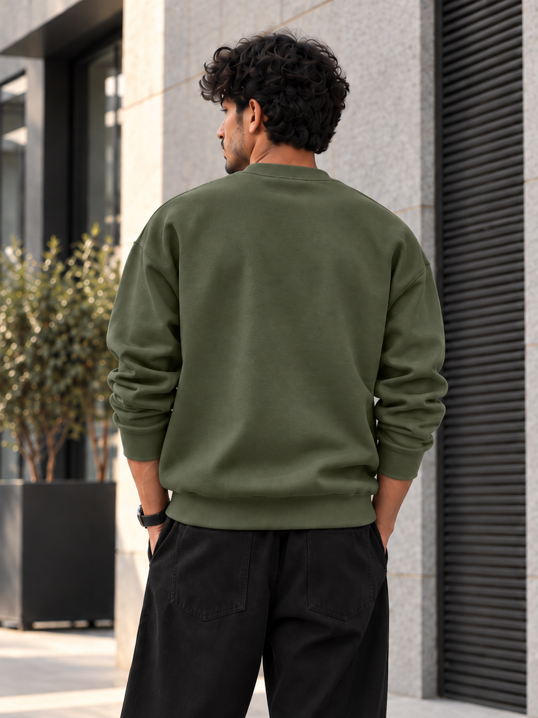 ILEERA® Premium Cotton Oversized Essential Crewneck Sweatshirt