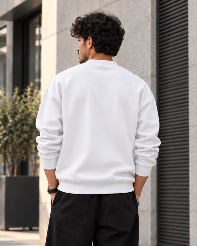 ILEERA® Premium Cotton Oversized Essential Crewneck Sweatshirt