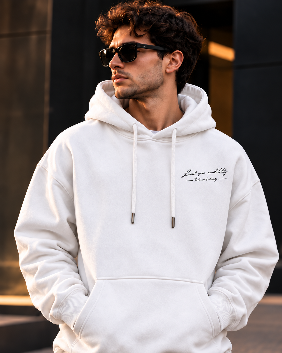 ILEERA® Premium Cotton Exclusivity Script Front & Back Print Hoodie
