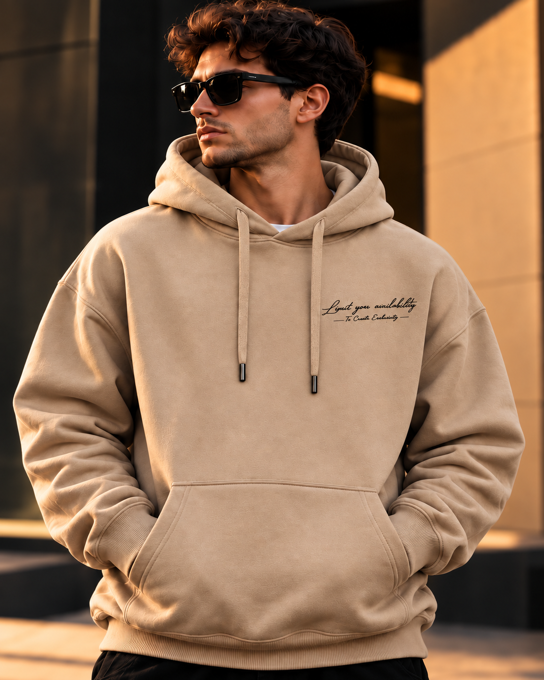 ILEERA® Premium Cotton Exclusivity Script Front & Back Print Hoodie