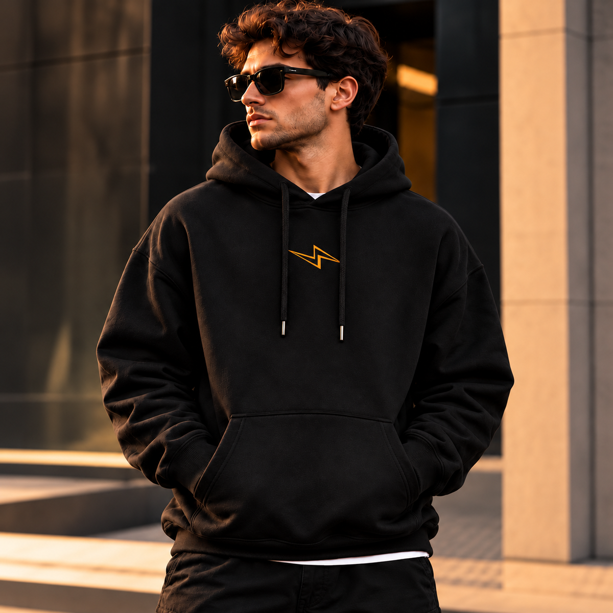 ILEERA® Premium Cotton Freedom Lightning Front & Back Print Hoodie