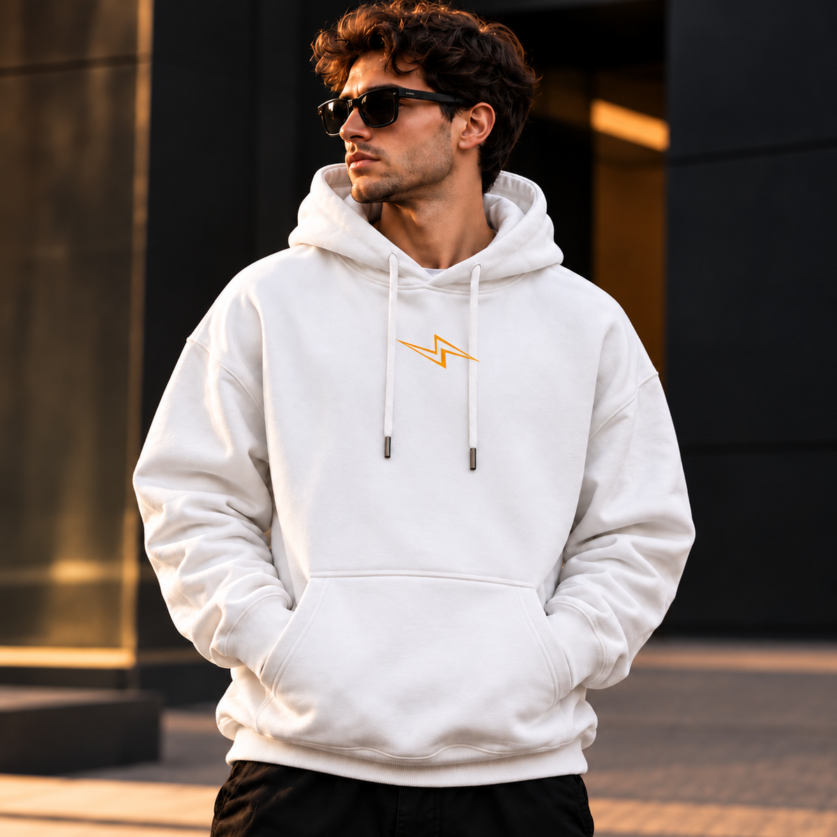 ILEERA® Premium Cotton Freedom Lightning Front & Back Print Hoodie