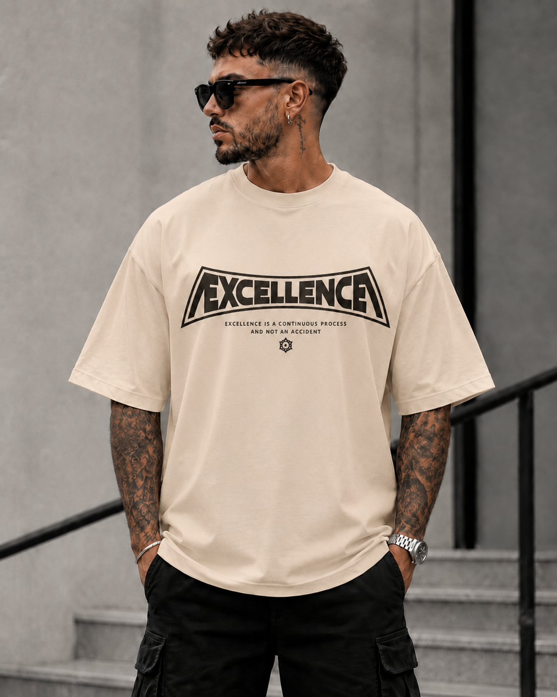 ILEERA® Premium Cotton Oversized Excellence T-Shirt