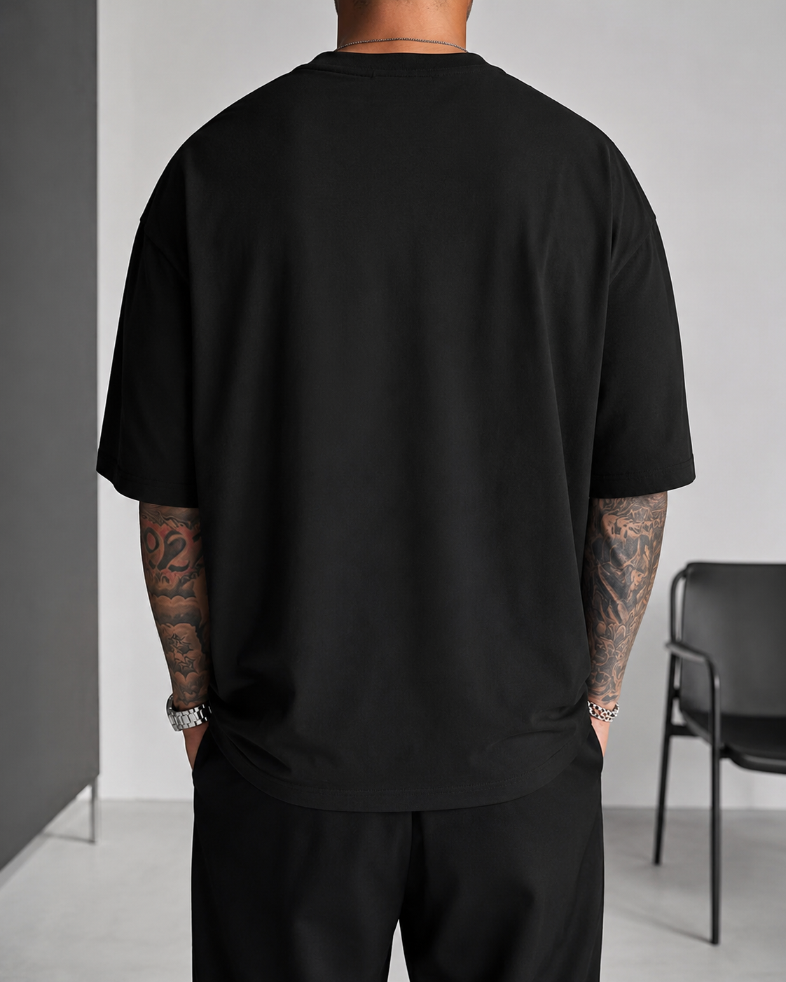 ILEERA® Oversized Ronin Kanji Front Print T-Shirt