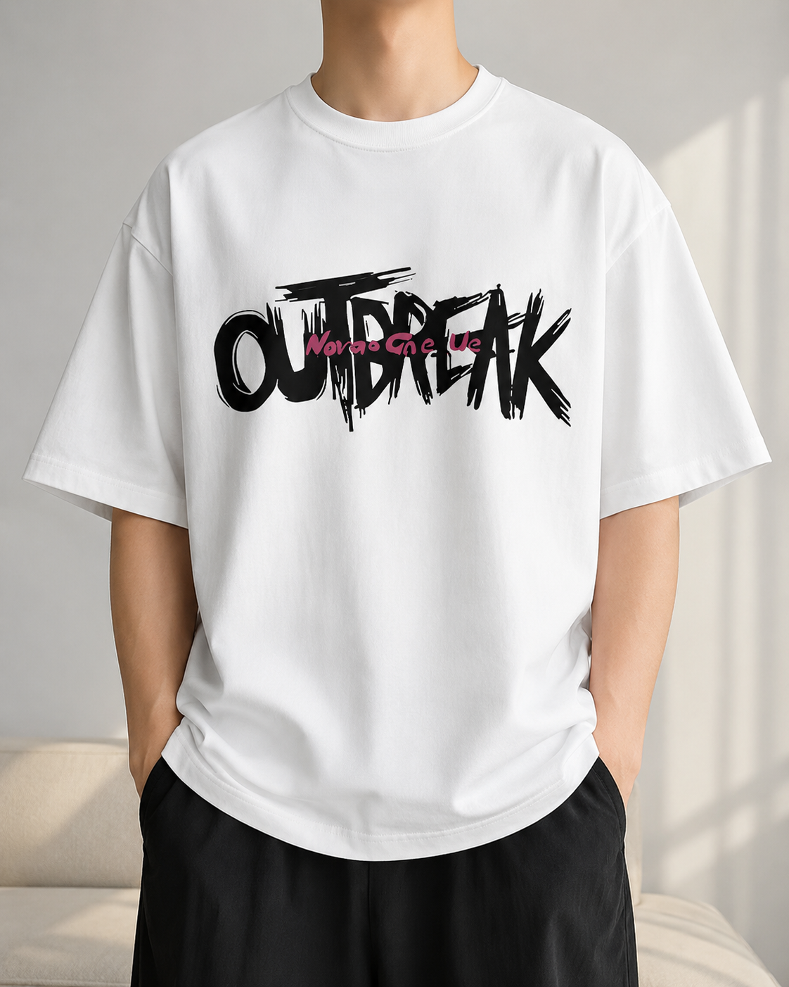 ILEERA® Oversized Outbreak Front Print T-Shirt