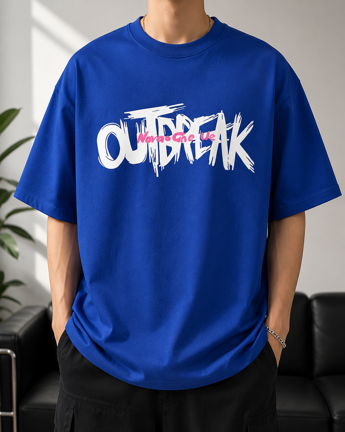 ILEERA® Oversized Outbreak Front Print T-Shirt