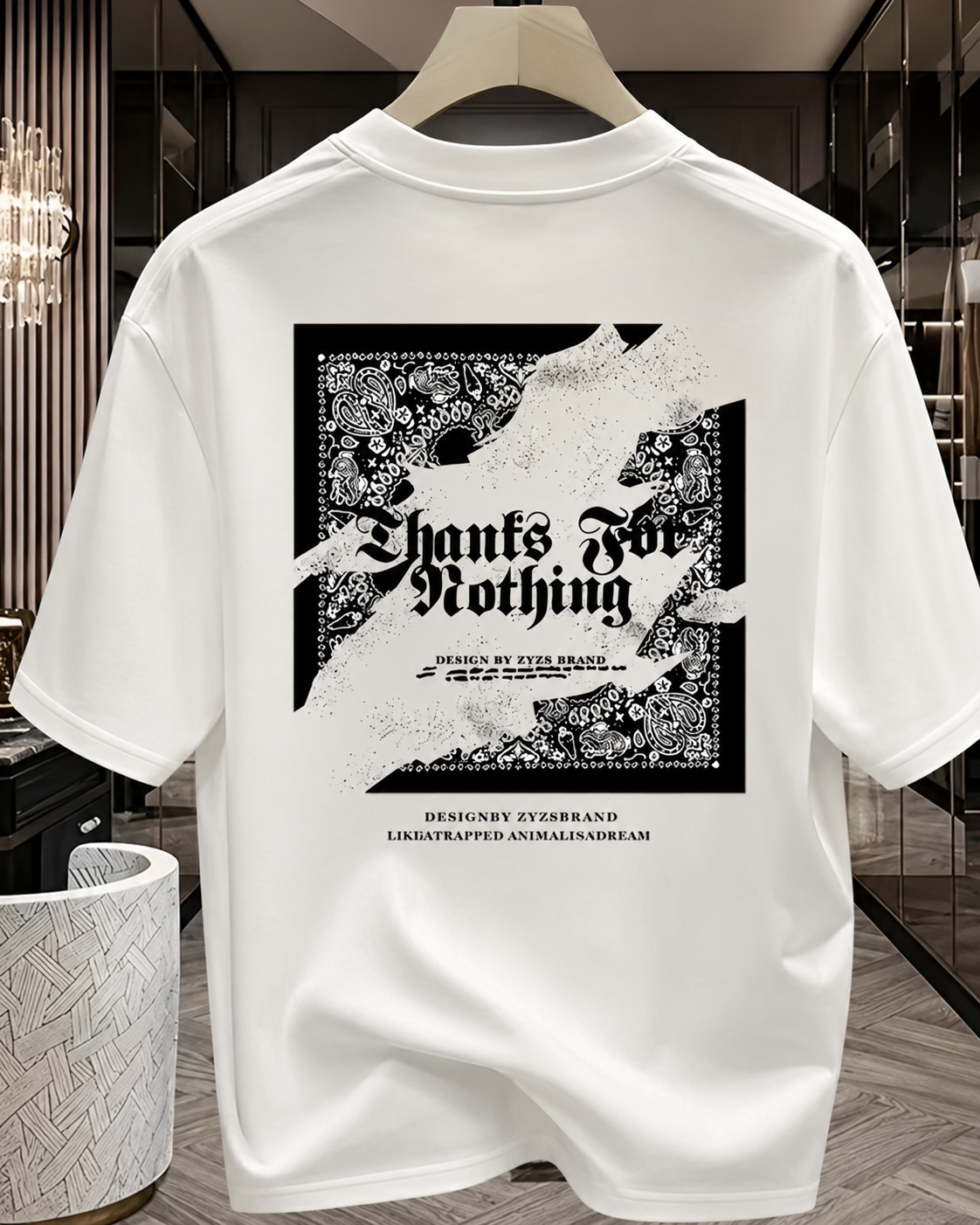 ILEERA®  Oversized Thanks For Nothing Back Print T-Shirt