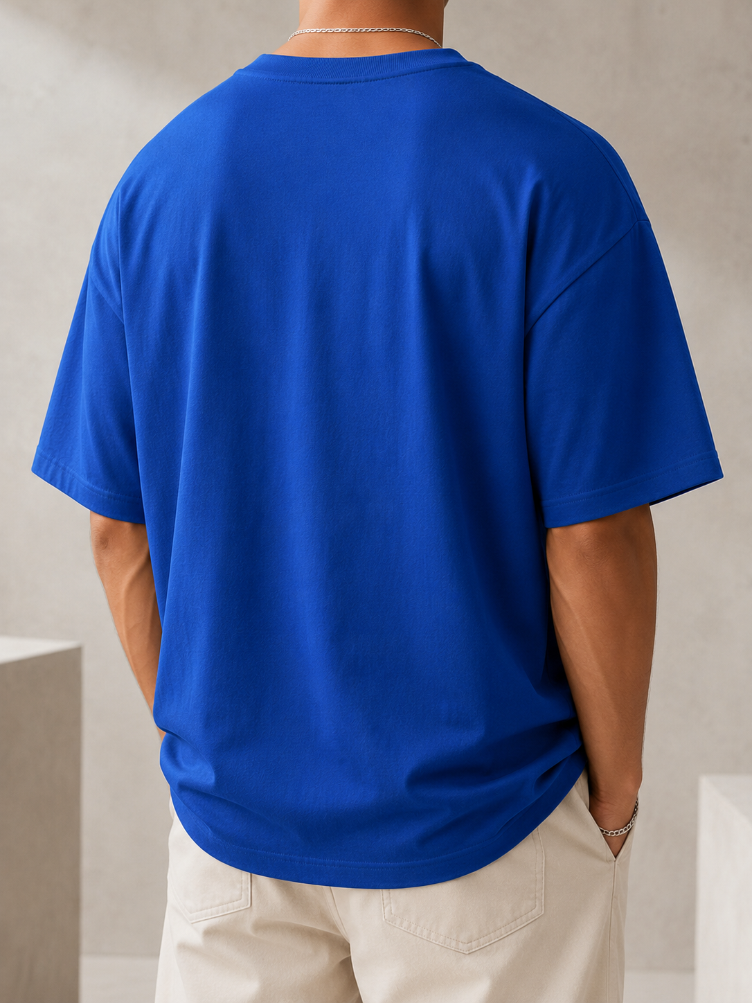 ILEERA® Oversized Original Raw Denim Front Print T-Shirt